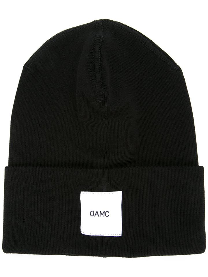 Oamc Brand Patch Knitted Beanie - Black