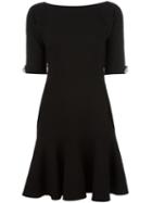 Dolce & Gabbana Peplum Hem Dress, Women's, Size: 44, Black, Wool/spandex/elastane/silk