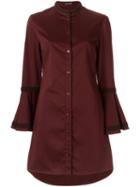 Olympiah - Bell Sleeves Dress - Women - Cotton/spandex/elastane - 38, Red, Cotton/spandex/elastane