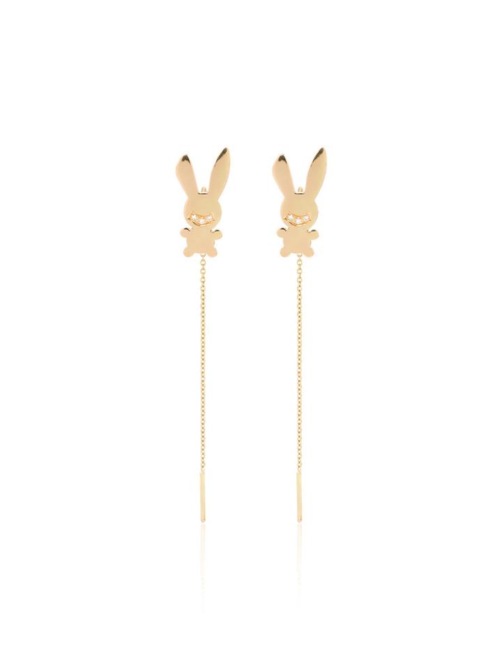 Natasha Zinko Diamond Bunny Earring - Metallic