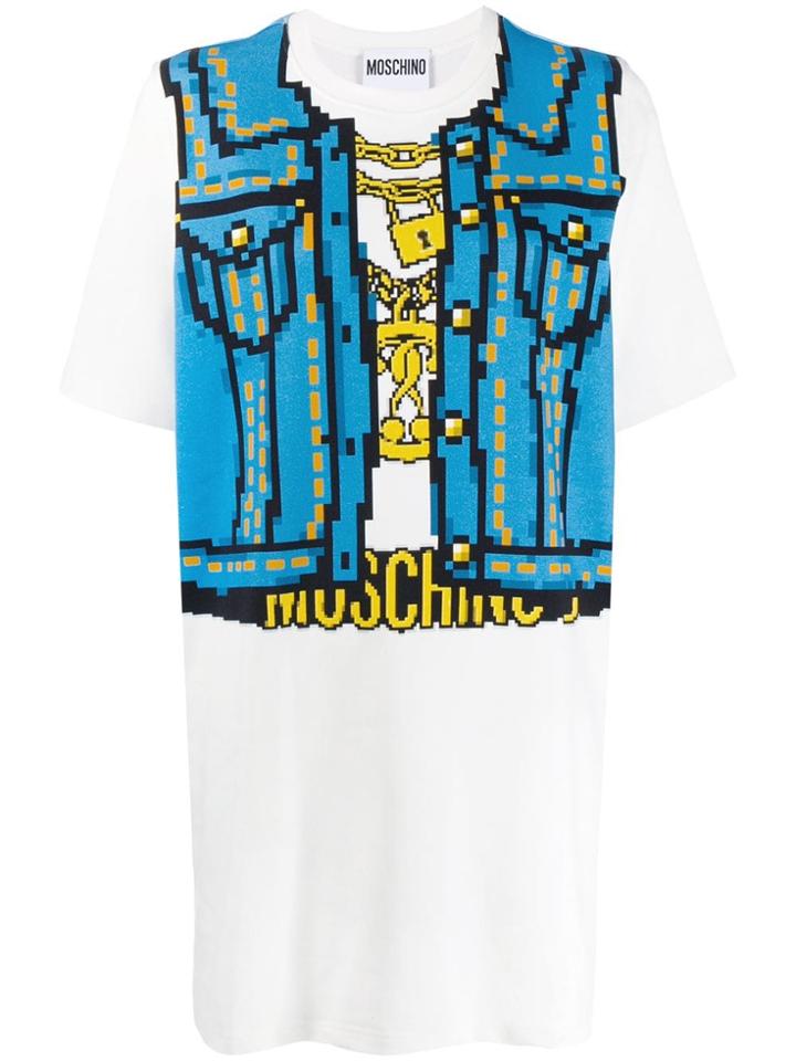 Moschino Printed T-shirt Dress - White