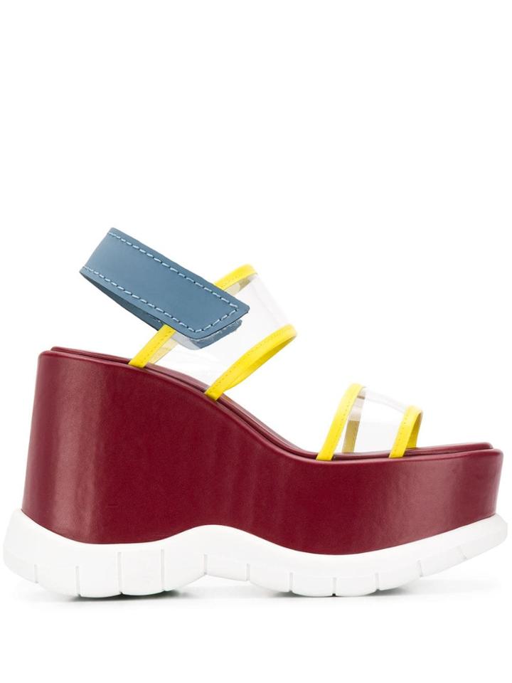 Sunnei Slingback Platform Sandals - Red