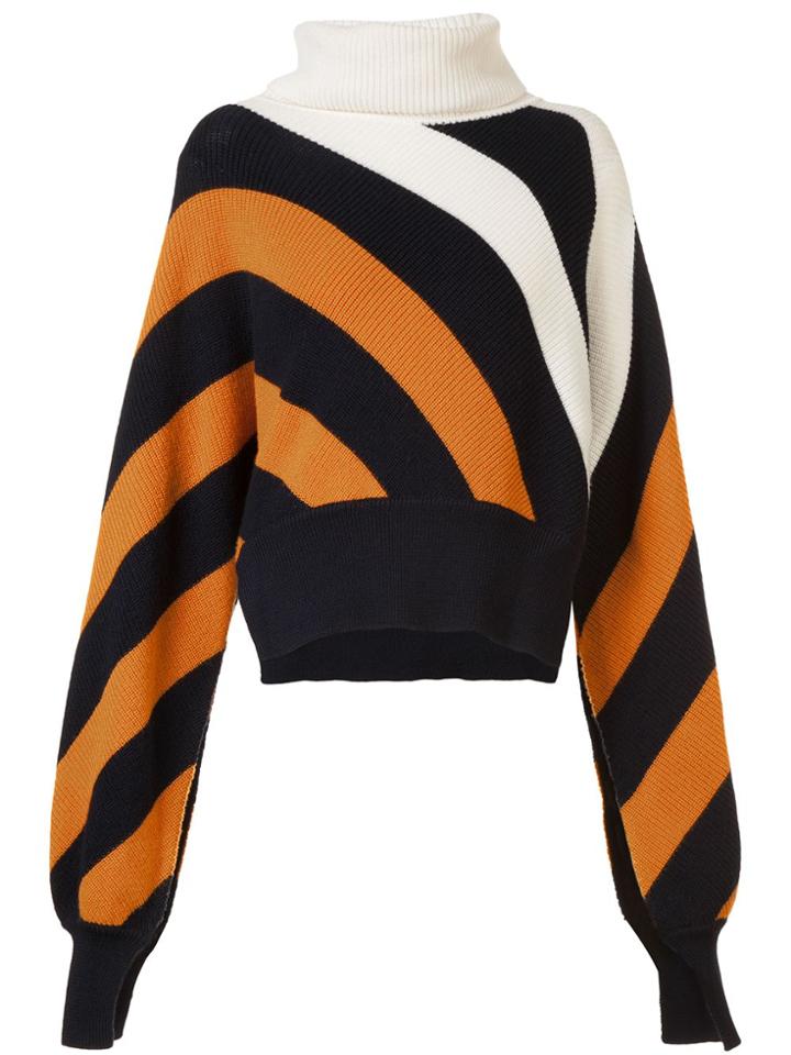Monse Striped Turtleneck Jumper - Yellow & Orange