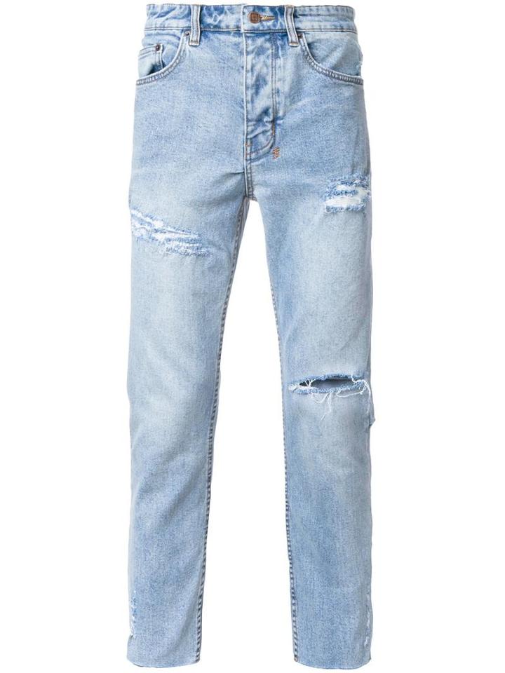 Ksubi Distressed Tapered Jeans, Men's, Size: 33, Blue, Cotton