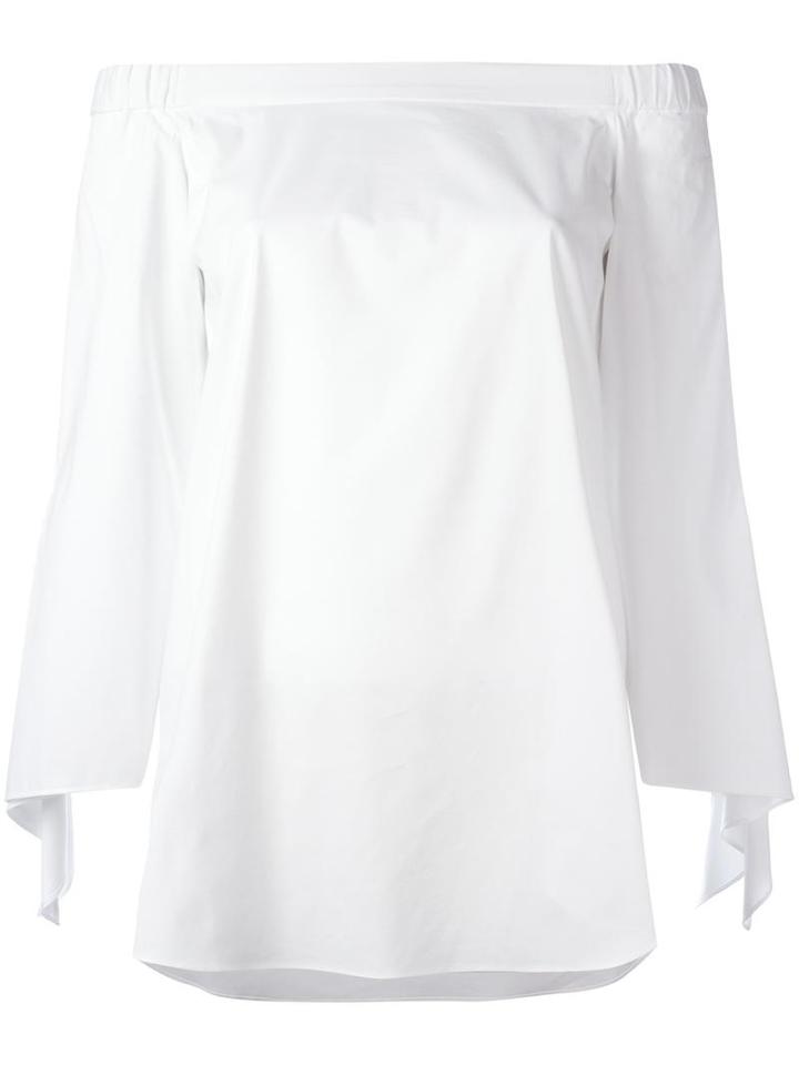 Steffen Schraut Off-the-shoulder Blouse, Women's, Size: 38, White, Cotton/polyester/spandex/elastane