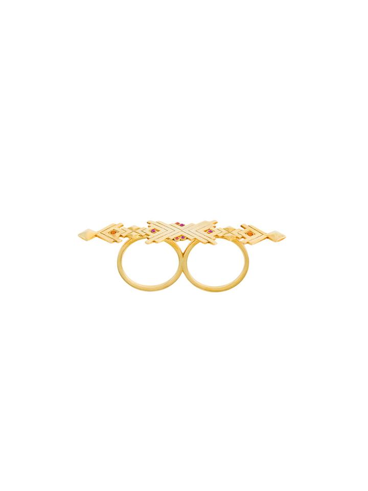 Charlotte Valkeniers Double Star Ring - Metallic