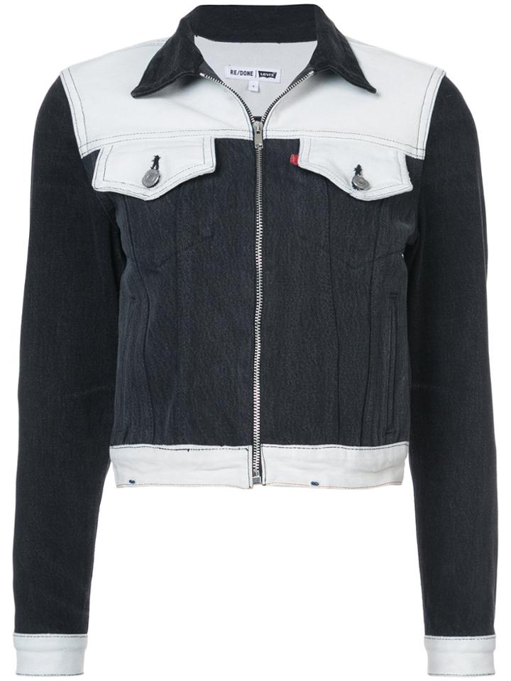 Re/done Cropped Fitted Jacket - Black