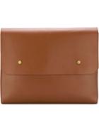 Marni Oversize Clutch, Adult Unisex, Brown, Calf Leather