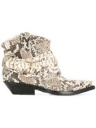 Zimmermann Snakeskin Print Cowboy Boots - Nude & Neutrals