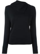 Giorgio Armani Asymmetric Collar Jumper, Women's, Size: 44, Black, Cashmere/virgin Wool
