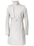 Rick Owens Belted Trench Coat, Men's, Size: 50, Grey, Cotton/polyurethane