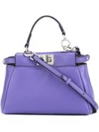 Fendi Micro 'peekaboo' Crossbody Bag, Women's, Pink/purple, Leather