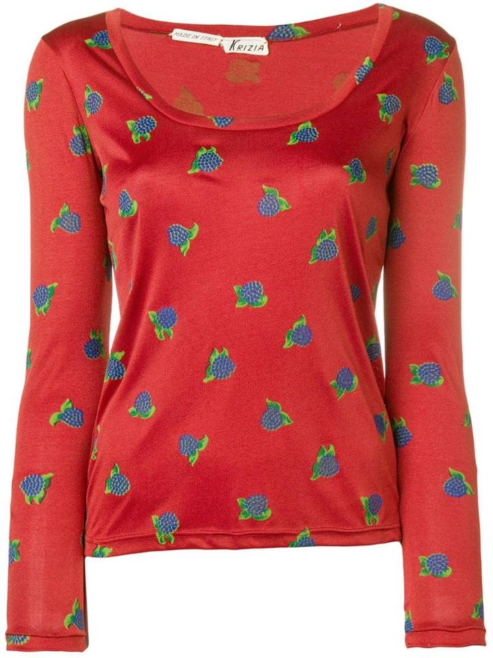 Krizia Pre-owned Blueberry Print T-shirt - Yellow