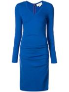 Nicole Miller Ruched Fitted Dress - Blue