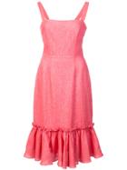 Milly Ruffled Hem Dress - Red