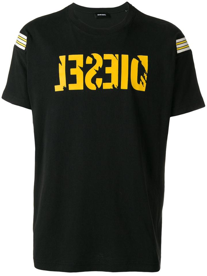 Diesel Reverse Logo Short-sleeve T-shirt - Black