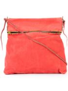 Ma+ Stitching Detail Crossbody Bag, Adult Unisex, Red, Leather