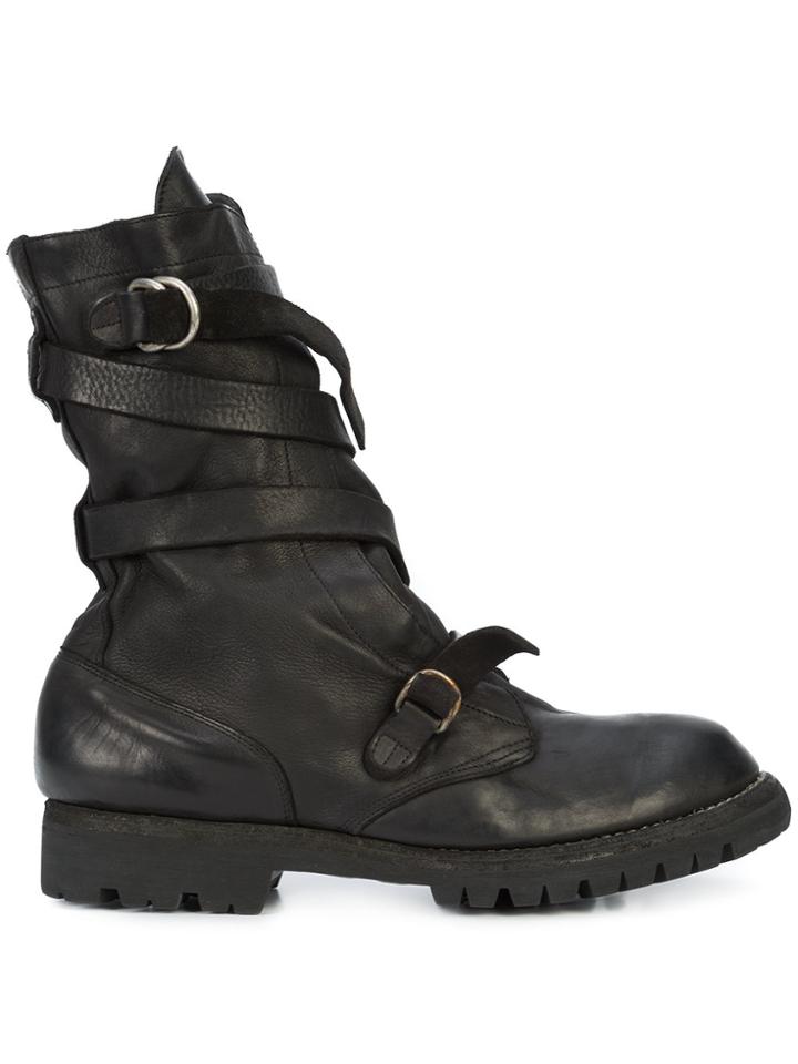 Guidi Strappy Ankle Boots - Black