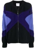 Barrie Zipped Knitted Cardigan - Blue