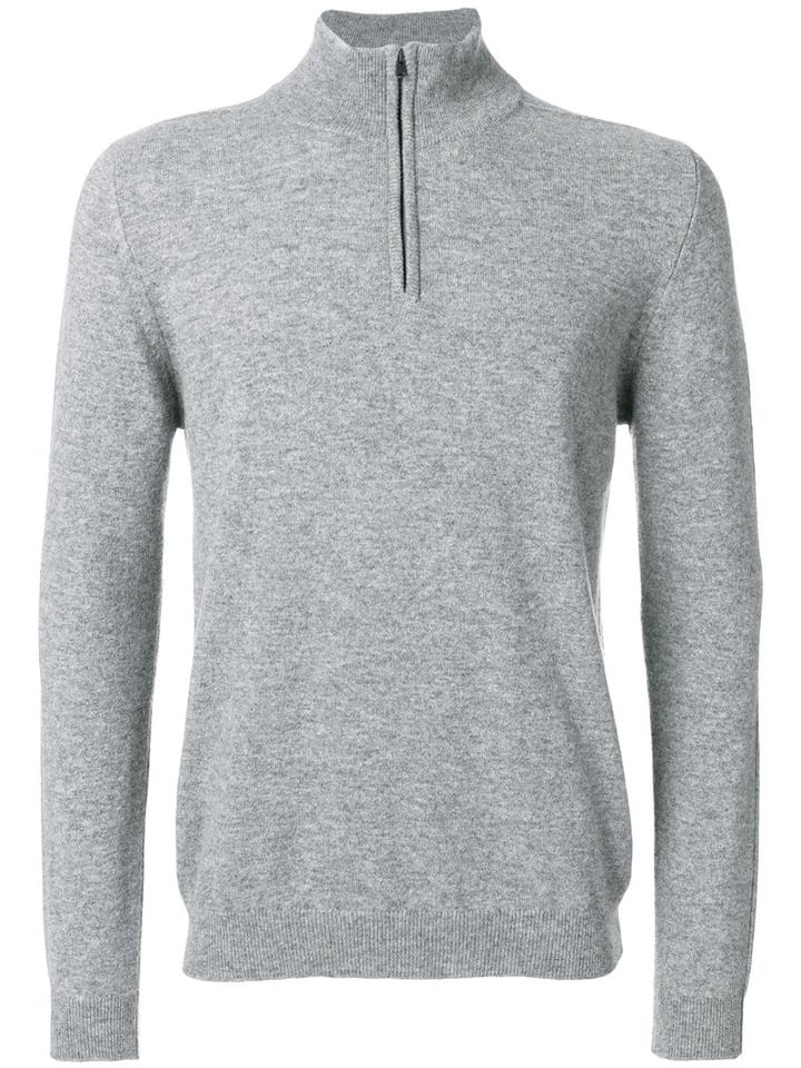 Pringle Of Scotland Zipped Neck Jumper - Flannel Melange