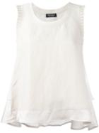 Twin-set Frilled Sleeve Vest Top, Women's, Size: 38, Nude/neutrals, Viscose/acetate/linen/flax