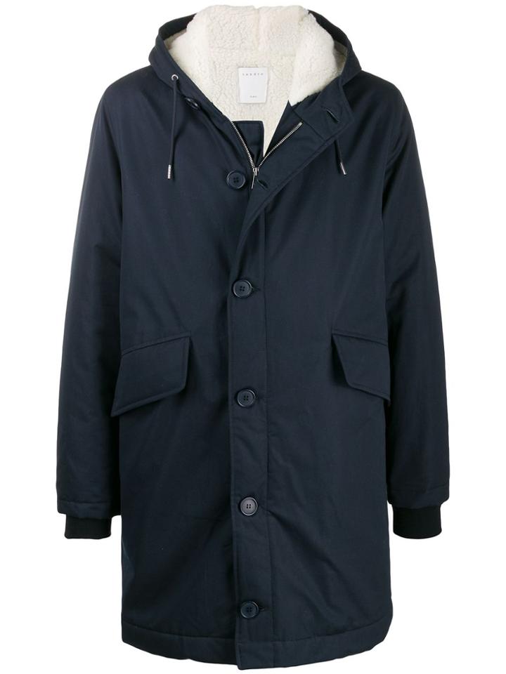 Sandro Paris Fleece Lined Parka - Blue
