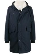 Sandro Paris Fleece Lined Parka - Blue
