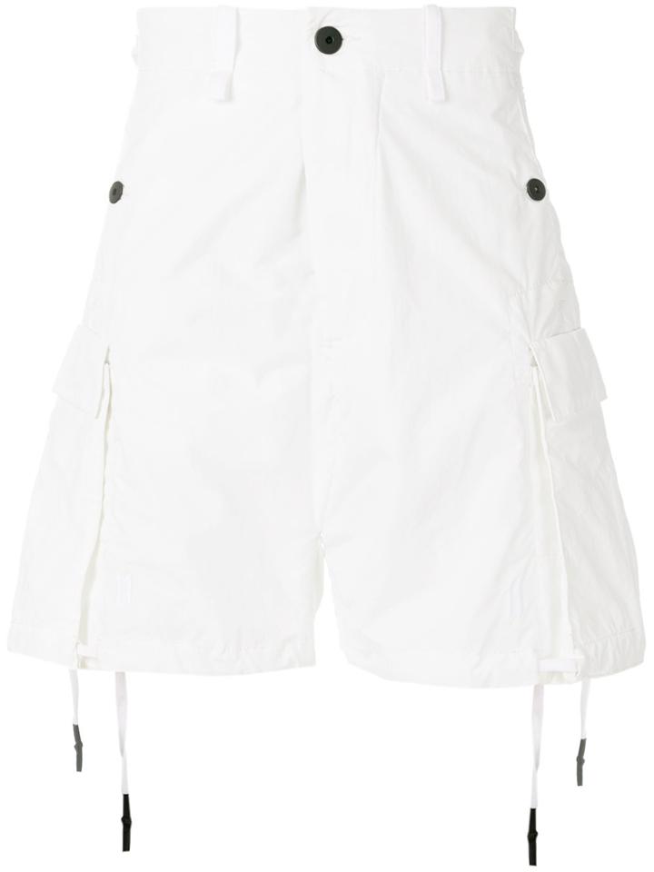 11 By Boris Bidjan Saberi Drop-crotch Cargo Shorts - White