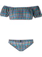 Lisa Marie Fernandez Leandra Off-shoulder Plaid Bikini