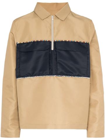 Paria Farzaneh Piped Pocket Zip Shirt - Neutrals