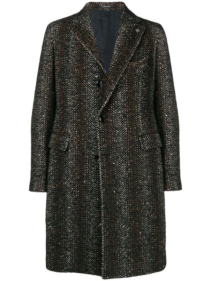 Tagliatore Mesh Tweed Coat - Brown