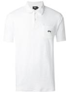 Stussy Velour Polo Shirt, Men's, Size: M, White, Cotton