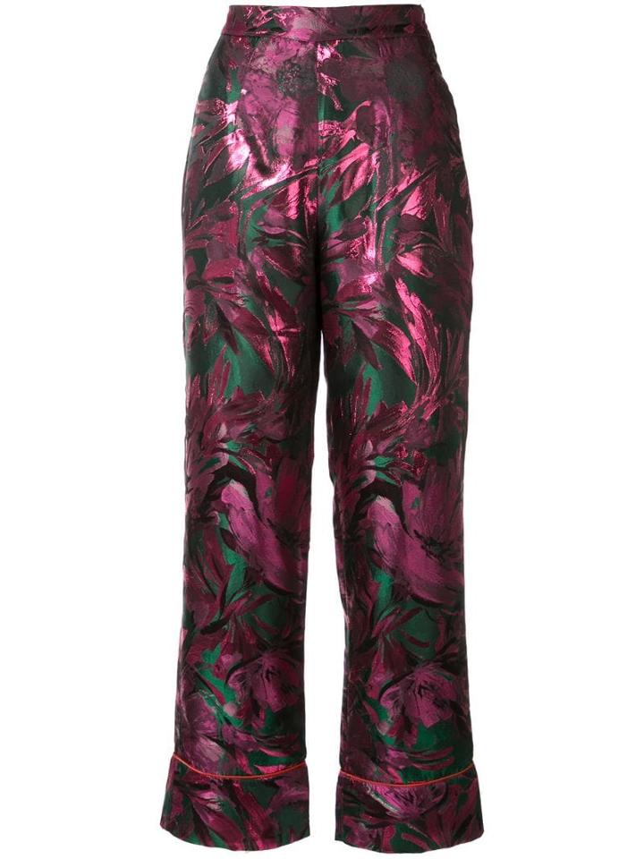 Taller Marmo George Floral Jacquard Trousers - Black