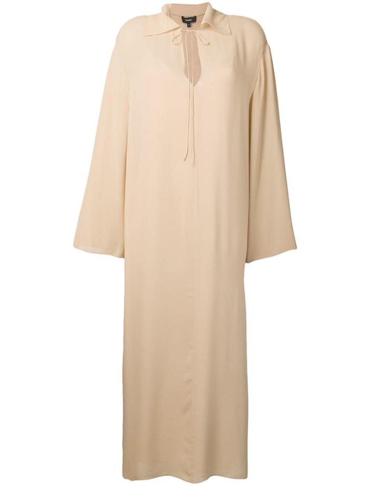 Theory Long-sleeve Flared Dress - Neutrals