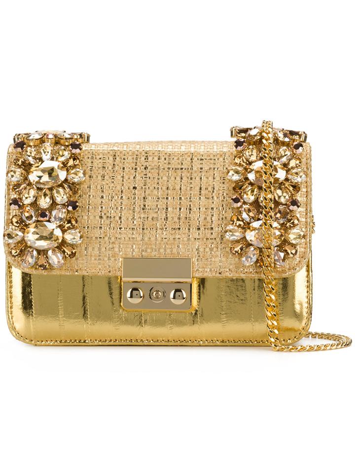 Emanuela Caruso Floral Embellished Bag - Nude & Neutrals