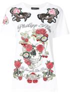 Philipp Plein Rose Print T-shirt - White