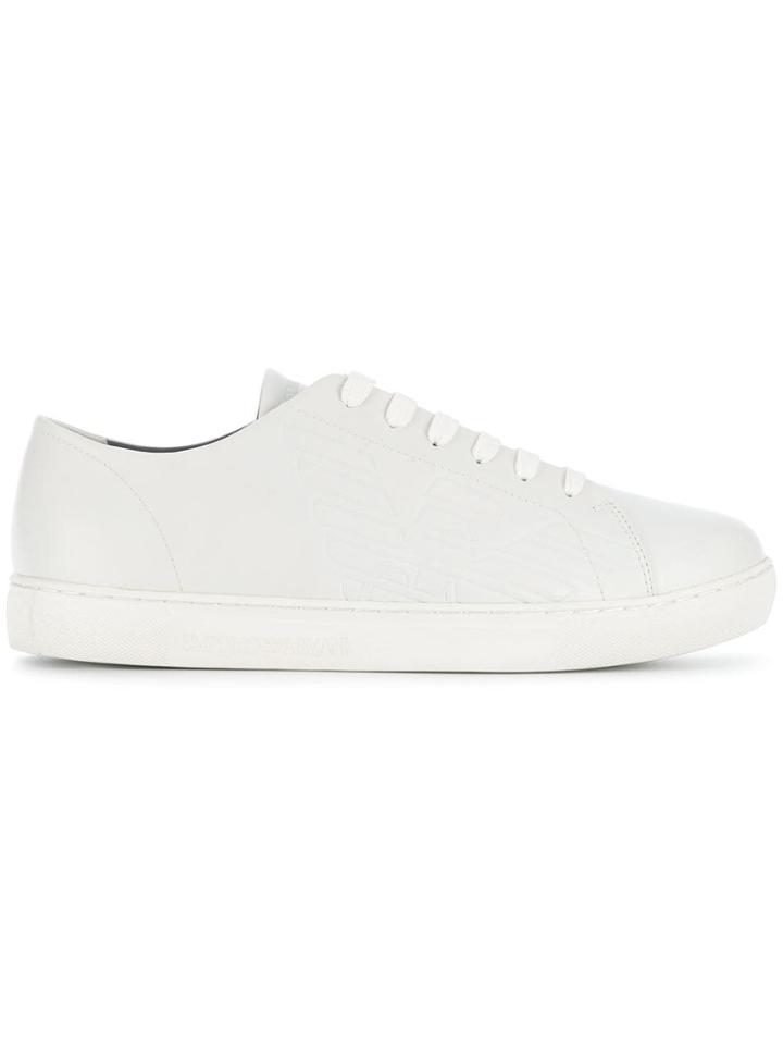 Emporio Armani Embossed Logo Sneakers - White
