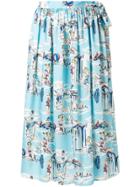 Blugirl Beach Print High-waisted Skirt - Blue