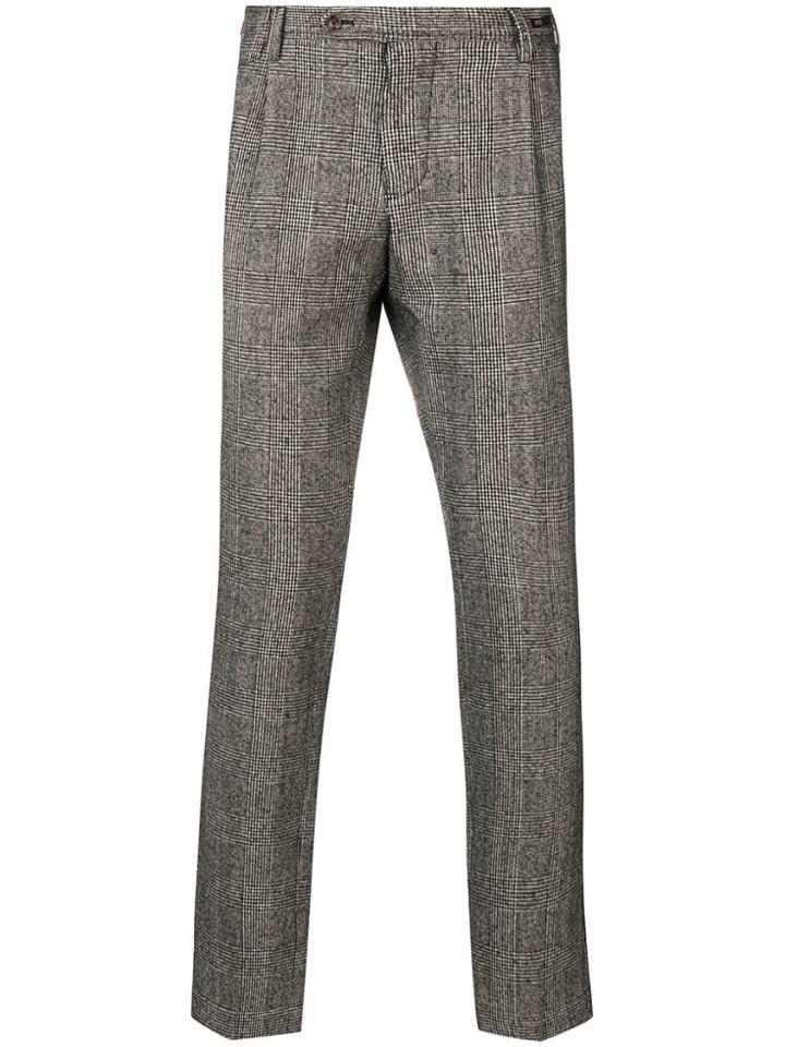 Pt01 Checked Chinos - Brown