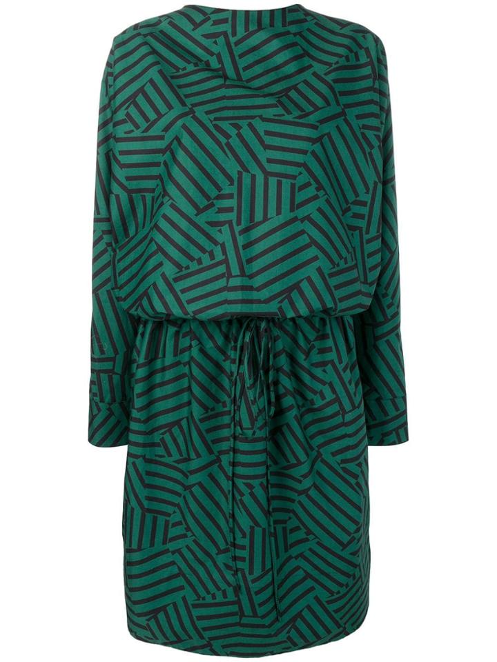 Plan C Geometric Printed Dress - Green