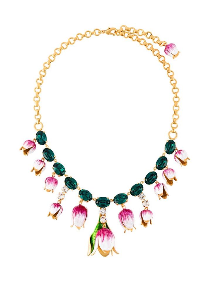 Dolce & Gabbana Tulip Drop Necklace, Women's, Green