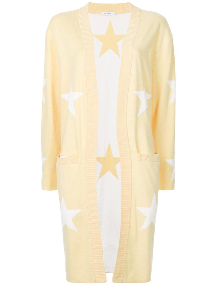 Guild Prime Star-intarsia Longline Cardigan - Yellow & Orange