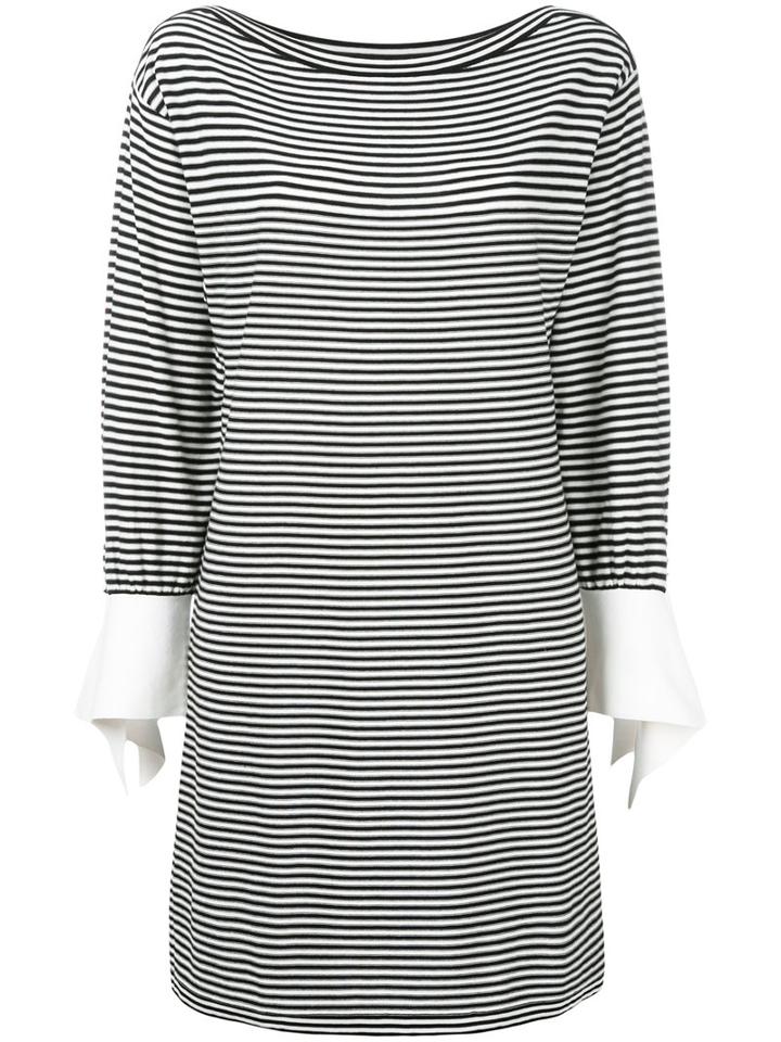 Chloé - Tie Sleeve Breton Dress - Women - Cotton/polyamide - Xs, Black, Cotton/polyamide