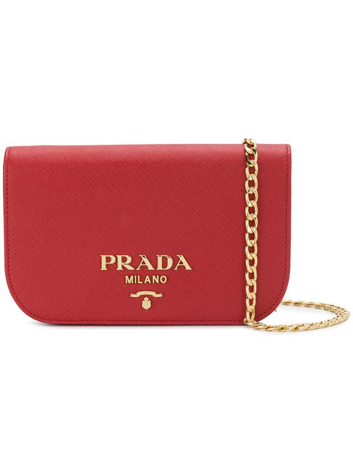 Prada Saffiano Shoulder Bag - Red