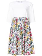 Peter Taylor Floral Flared Dress - White