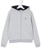 Lacoste Kids Teen Zipped Hooded Jacket - Grey