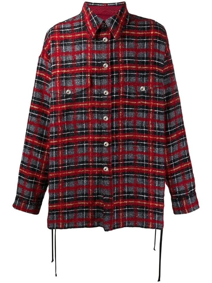 Faith Connexion Oversized Tartan Shirt - Red