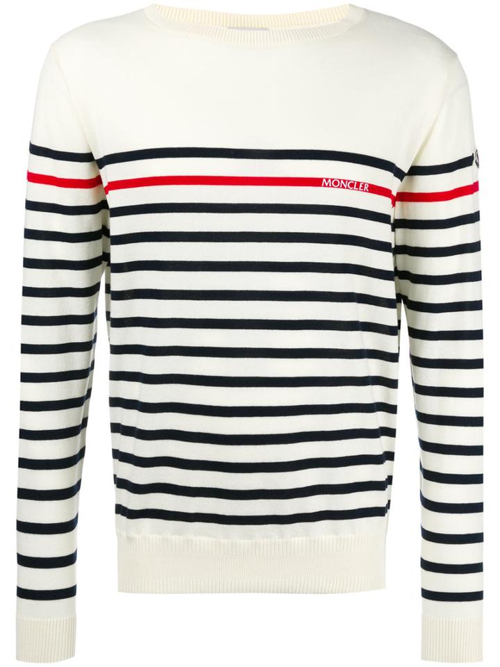 Moncler Striped Long Sleeve Jumper, Men's, Size: Small, Black, Cotton