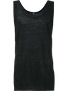 Osklen - Scoop Neck Tank Top - Men - Linen/flax - P, Black, Linen/flax