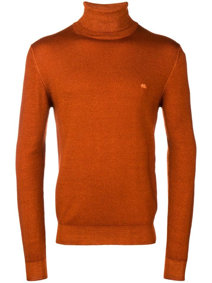 Etro Turtleneck Fitted Jumper - Orange